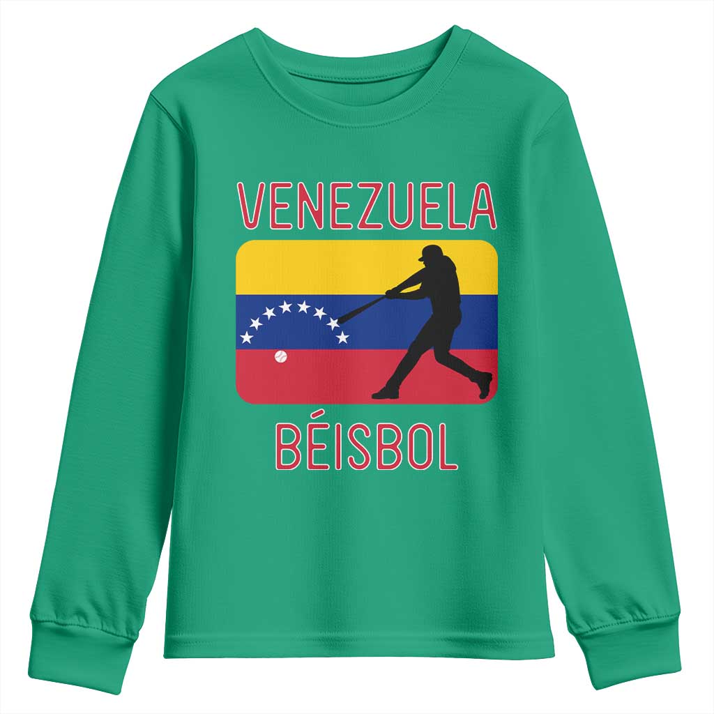 Venezuela Beisbol Flag Youth Sweatshirt Venezuelan Baseball Pride Latino Sports Fans