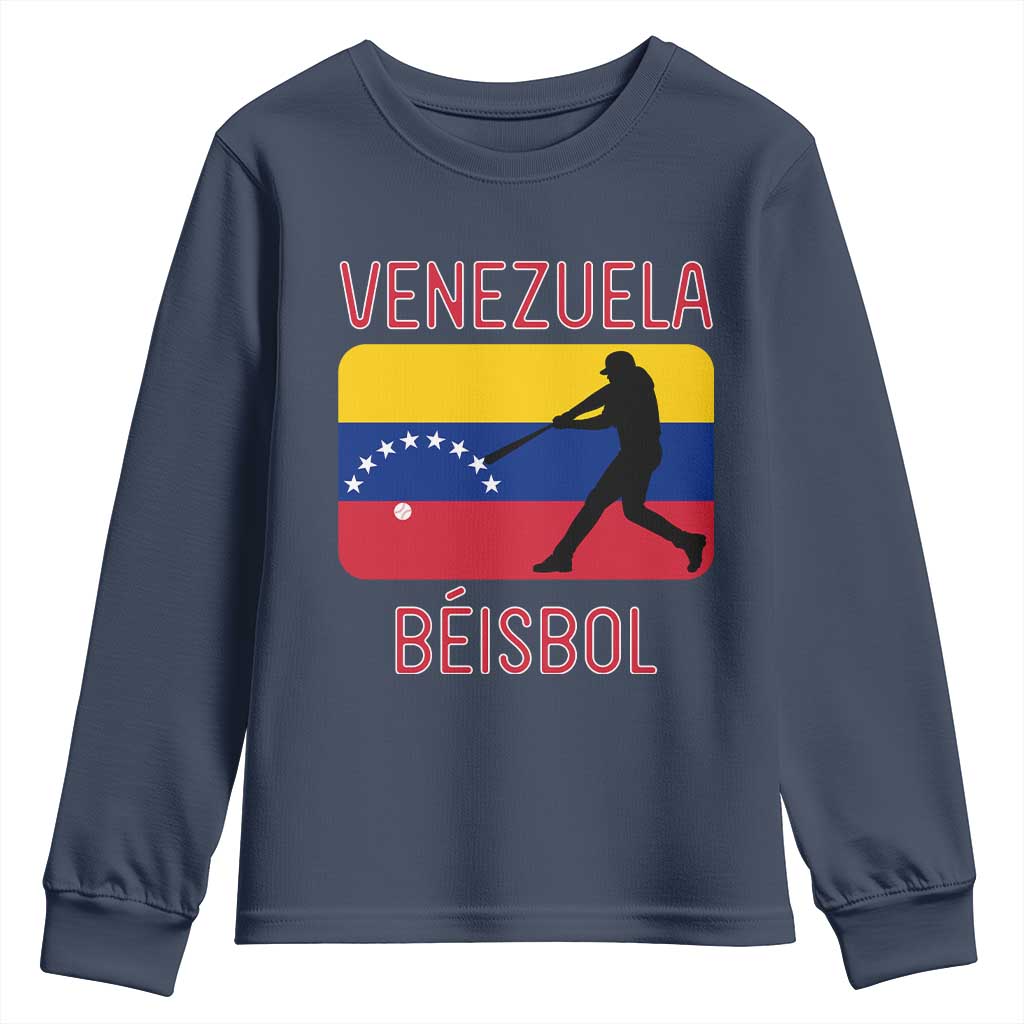 Venezuela Beisbol Flag Youth Sweatshirt Venezuelan Baseball Pride Latino Sports Fans