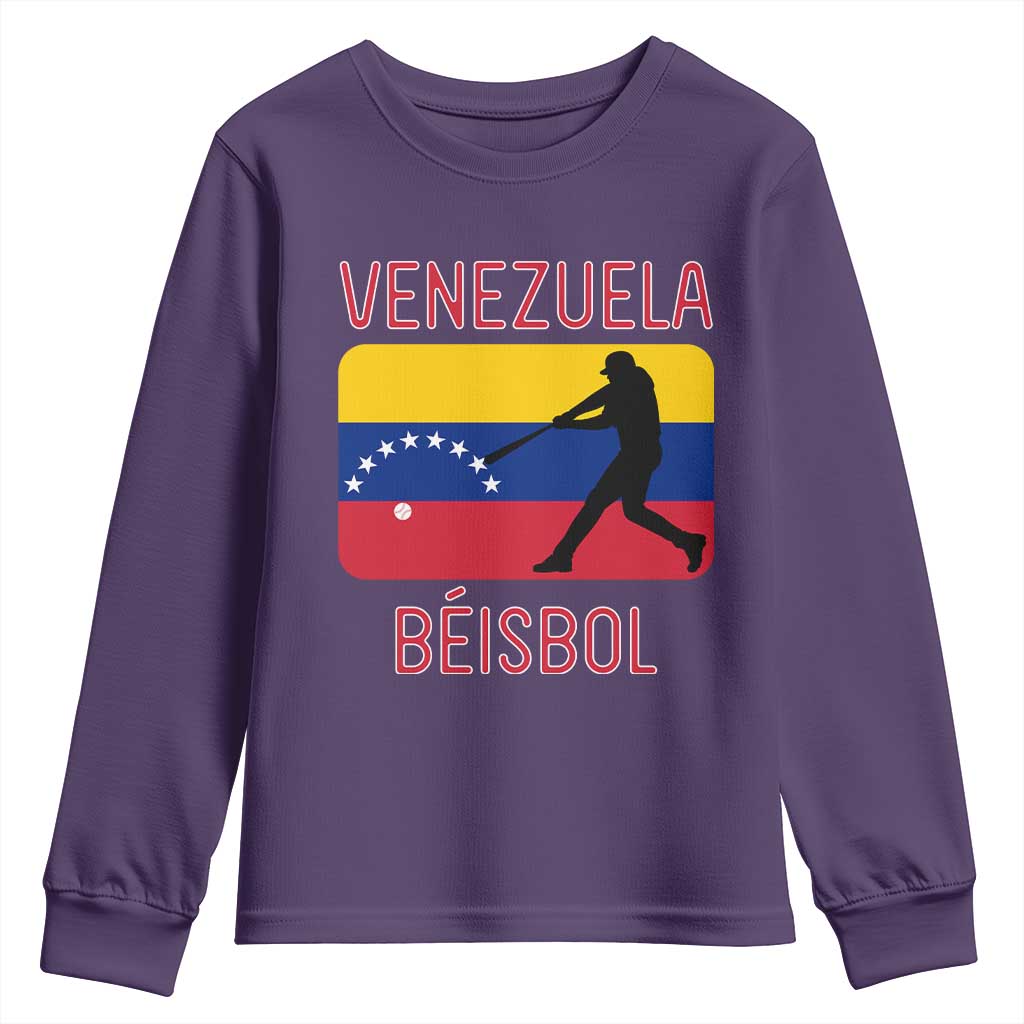 Venezuela Beisbol Flag Youth Sweatshirt Venezuelan Baseball Pride Latino Sports Fans
