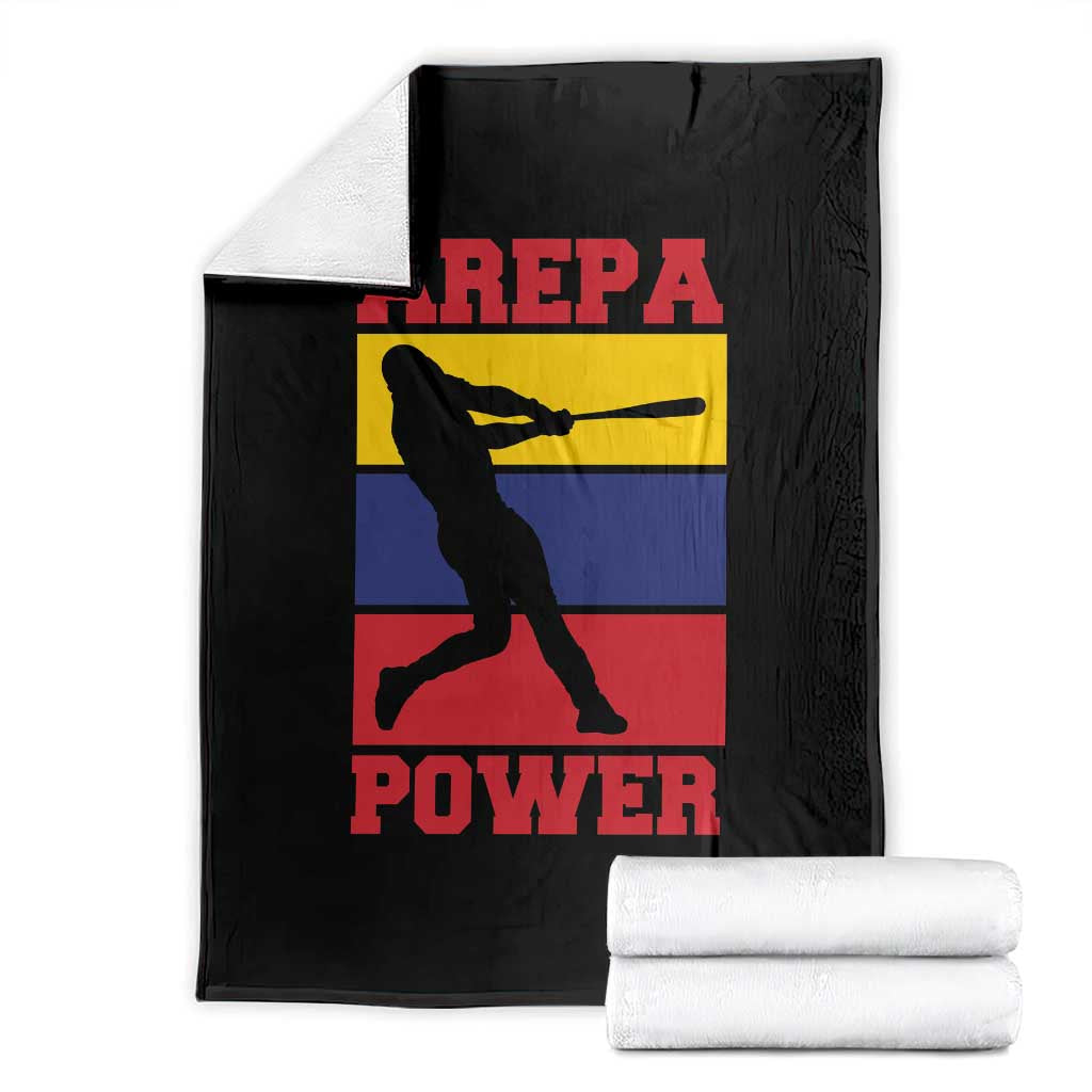 Arepa Power Venezuela Baseball Flag Throw Blanket Funny Venezuelan Pride Gift for Beisbol Lovers