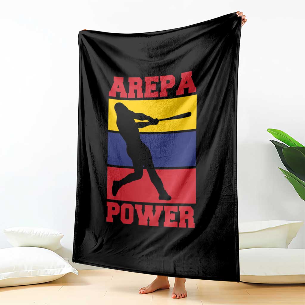 Arepa Power Venezuela Baseball Flag Throw Blanket Funny Venezuelan Pride Gift for Beisbol Lovers