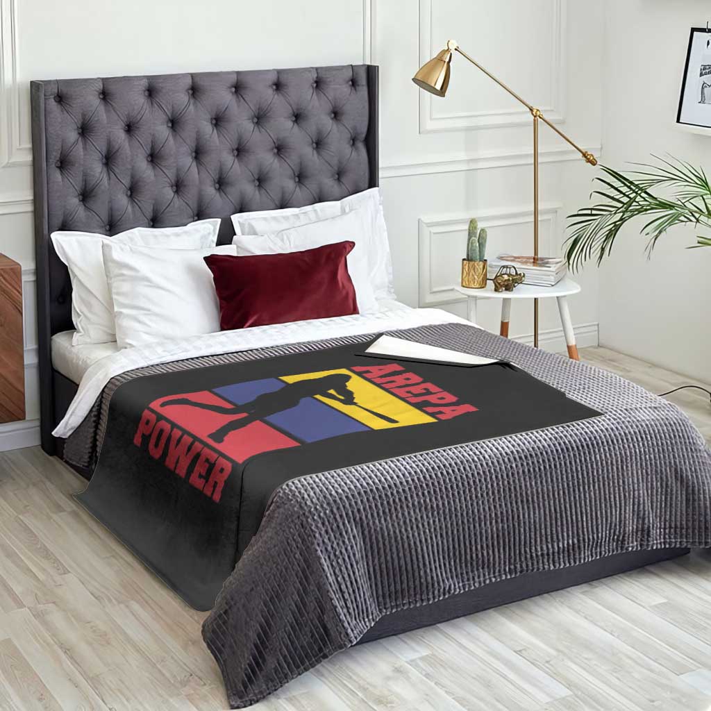 Arepa Power Venezuela Baseball Flag Throw Blanket Funny Venezuelan Pride Gift for Beisbol Lovers