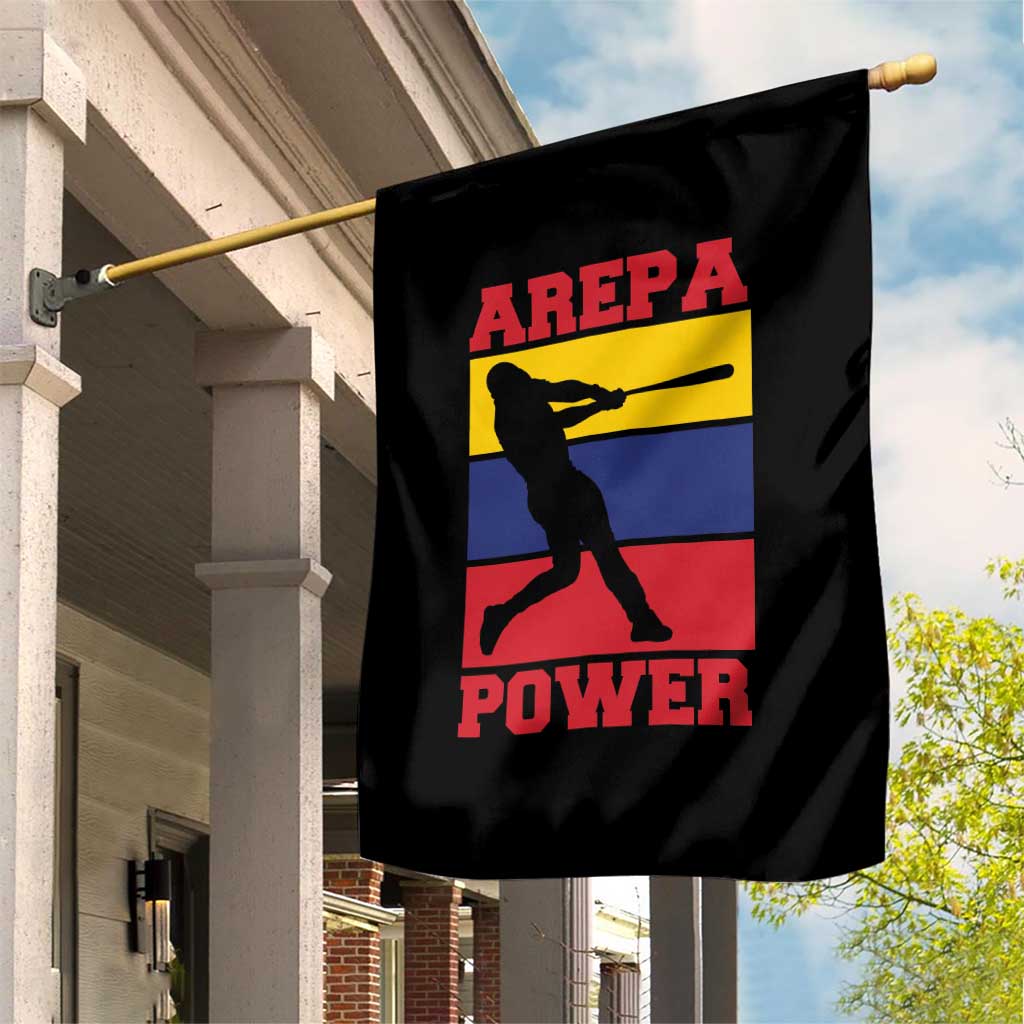 Arepa Power Venezuela Baseball Flag Garden Flag Funny Venezuelan Pride Gift for Beisbol Lovers