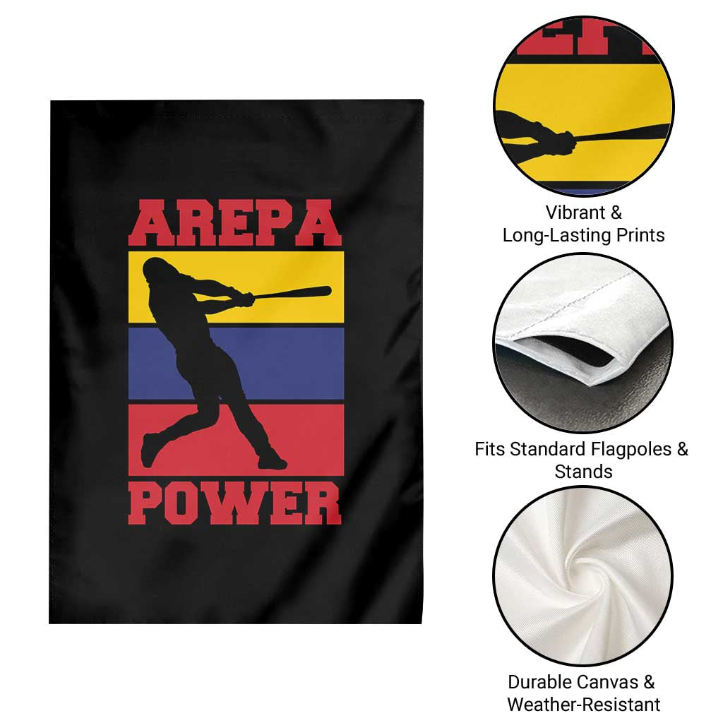 Arepa Power Venezuela Baseball Flag Garden Flag Funny Venezuelan Pride Gift for Beisbol Lovers