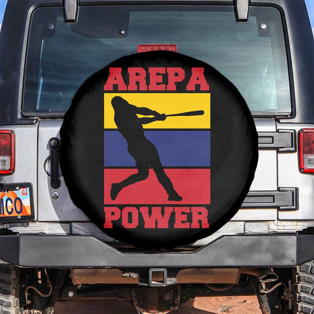 Arepa Power Venezuela Baseball Flag Spare Tire Cover Funny Venezuelan Pride Gift for Beisbol Lovers