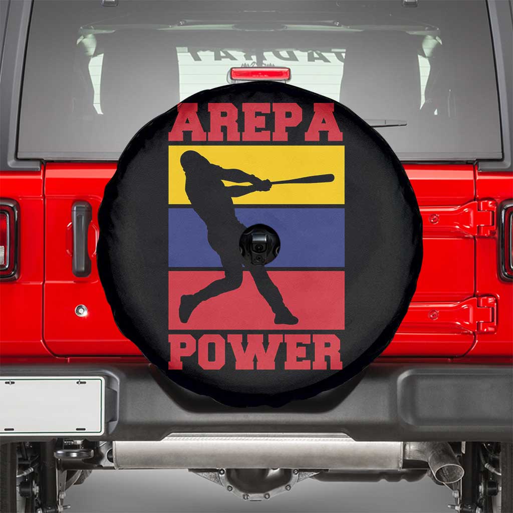 Arepa Power Venezuela Baseball Flag Spare Tire Cover Funny Venezuelan Pride Gift for Beisbol Lovers