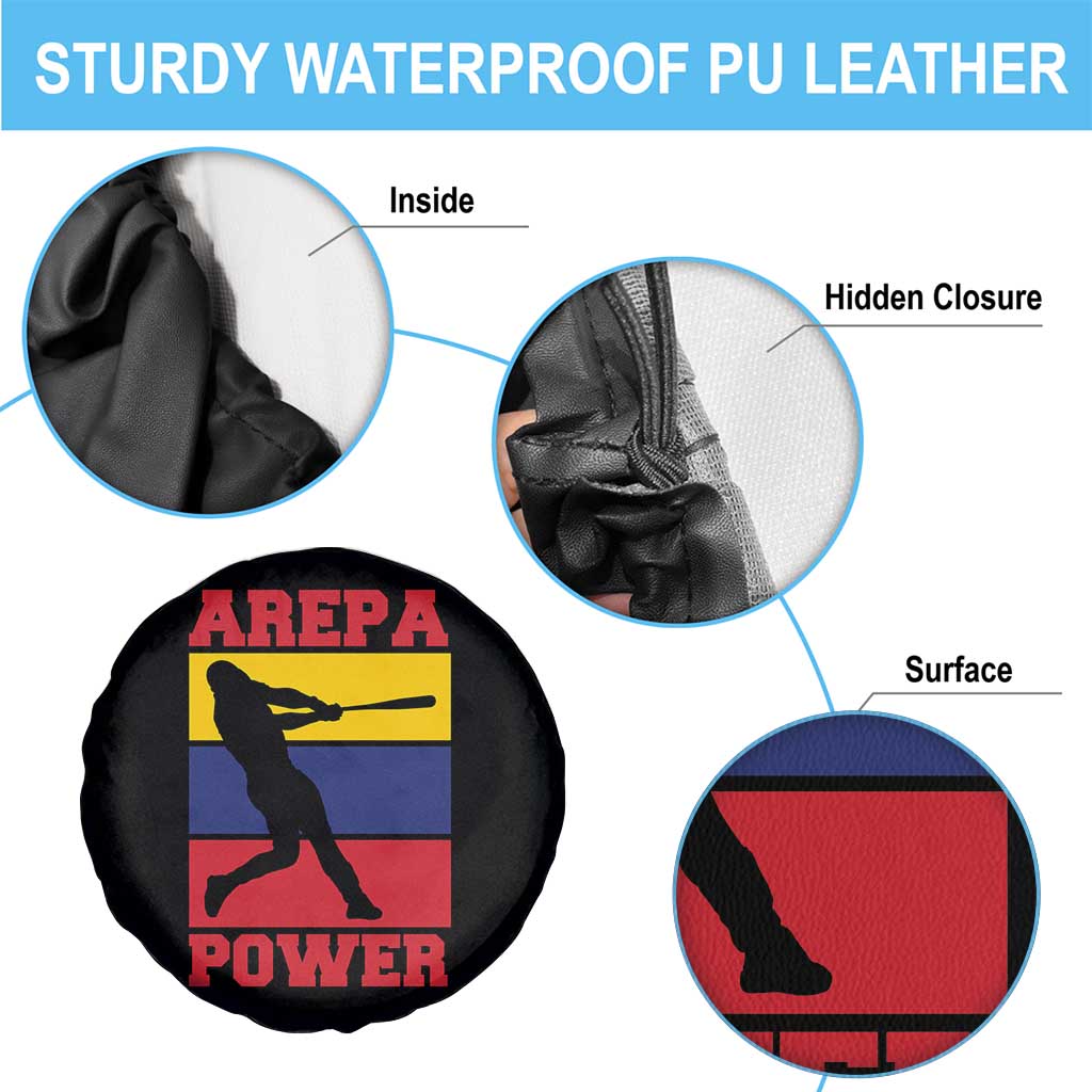 Arepa Power Venezuela Baseball Flag Spare Tire Cover Funny Venezuelan Pride Gift for Beisbol Lovers
