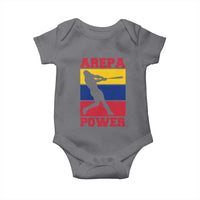Arepa Power Venezuela Baseball Flag Baby Onesie Funny Venezuelan Pride Gift for Beisbol Lovers