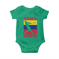 Arepa Power Venezuela Baseball Flag Baby Onesie Funny Venezuelan Pride Gift for Beisbol Lovers