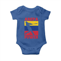 Arepa Power Venezuela Baseball Flag Baby Onesie Funny Venezuelan Pride Gift for Beisbol Lovers