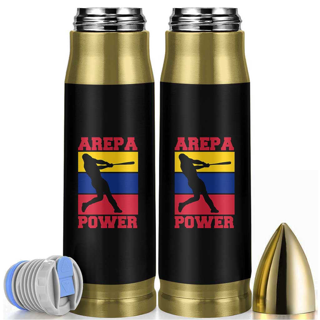 Arepa Power Venezuela Baseball Flag Bullet Tumbler Funny Venezuelan Pride Gift for Beisbol Lovers