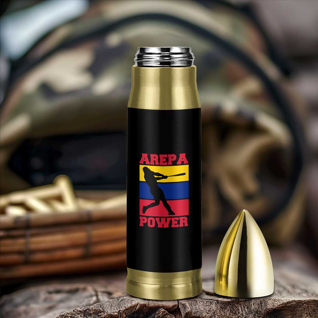Arepa Power Venezuela Baseball Flag Bullet Tumbler Funny Venezuelan Pride Gift for Beisbol Lovers