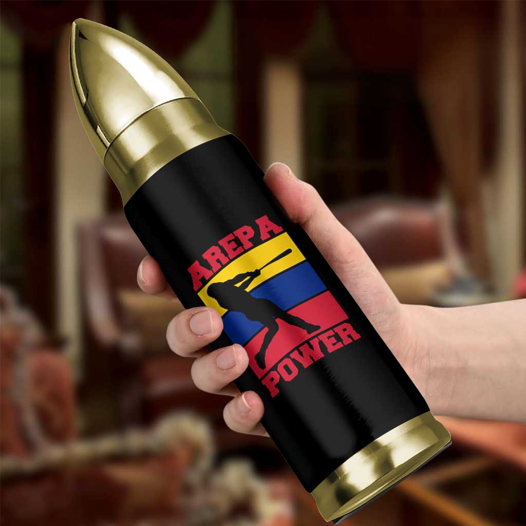 Arepa Power Venezuela Baseball Flag Bullet Tumbler Funny Venezuelan Pride Gift for Beisbol Lovers