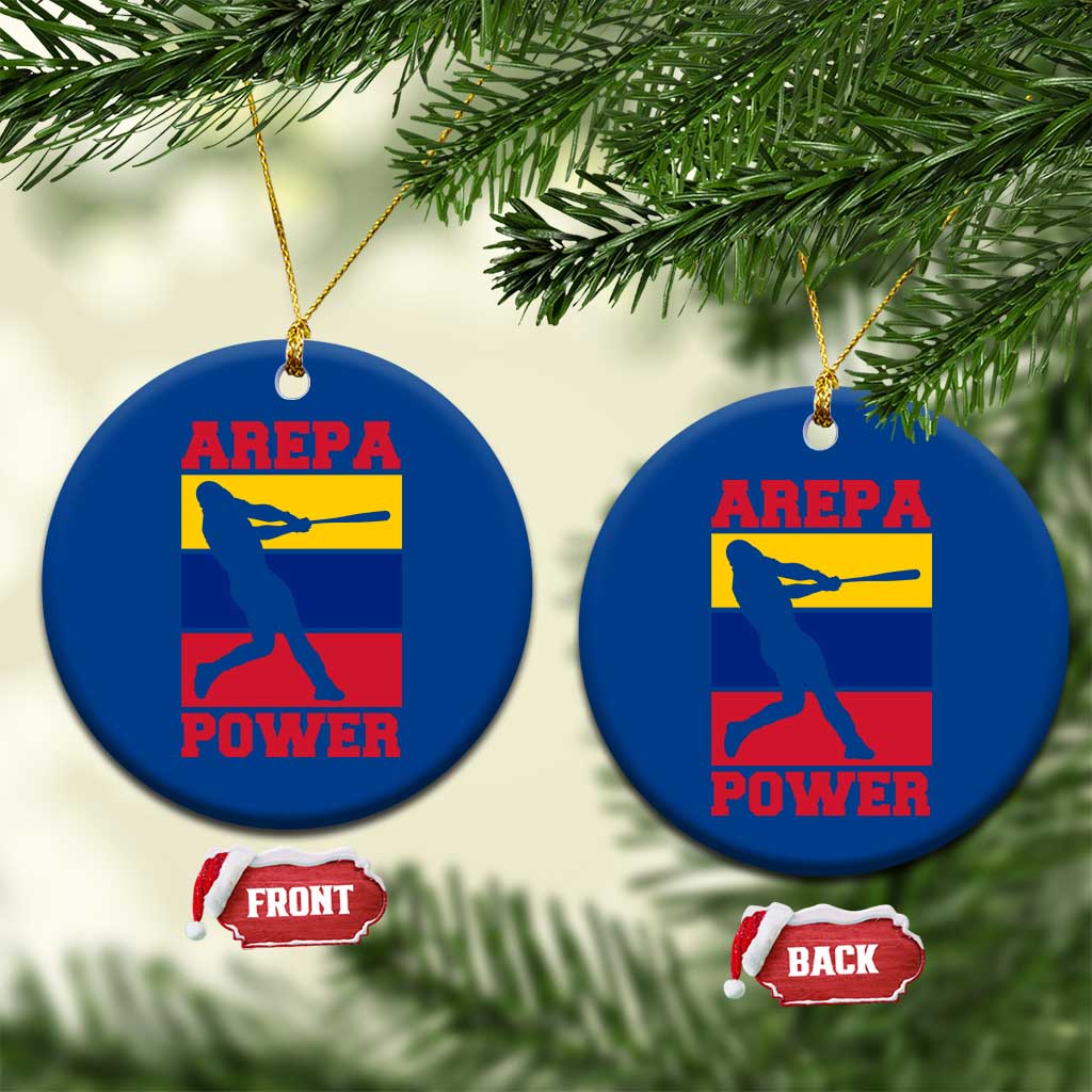 Arepa Power Venezuela Baseball Flag Ceramic Ornament Funny Venezuelan Pride Gift for Beisbol Lovers