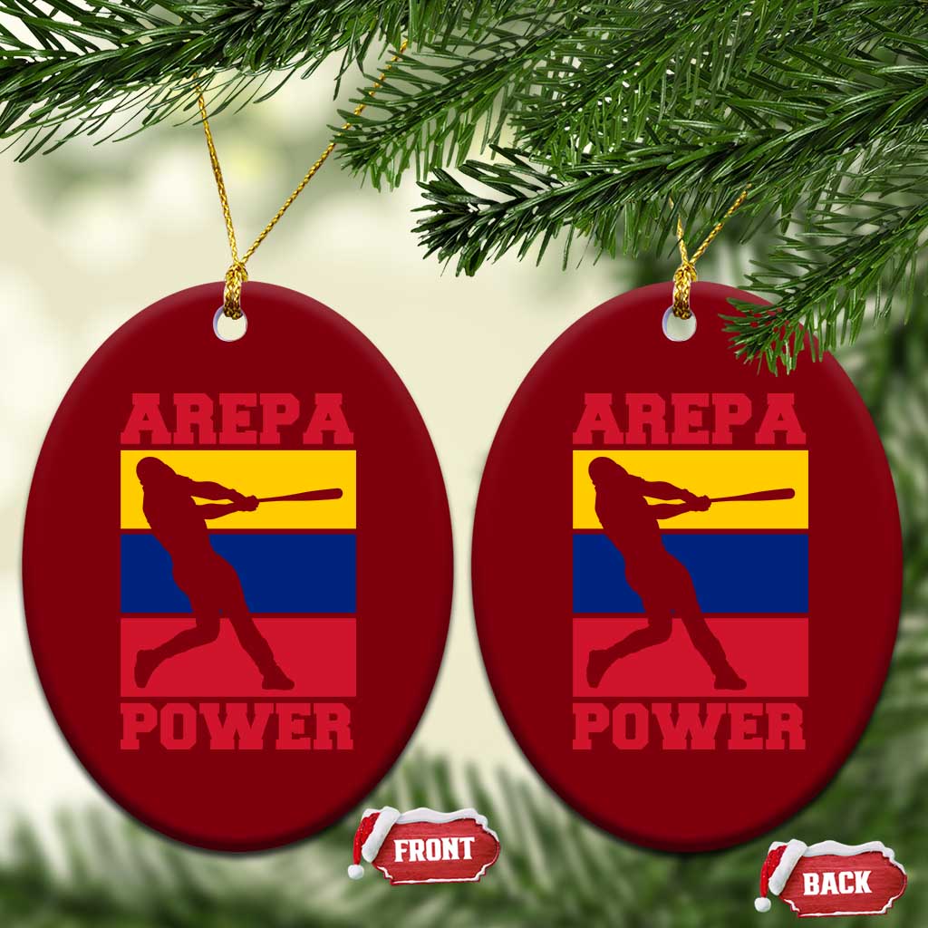 Arepa Power Venezuela Baseball Flag Ceramic Ornament Funny Venezuelan Pride Gift for Beisbol Lovers