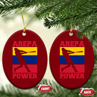 Arepa Power Venezuela Baseball Flag Ceramic Ornament Funny Venezuelan Pride Gift for Beisbol Lovers