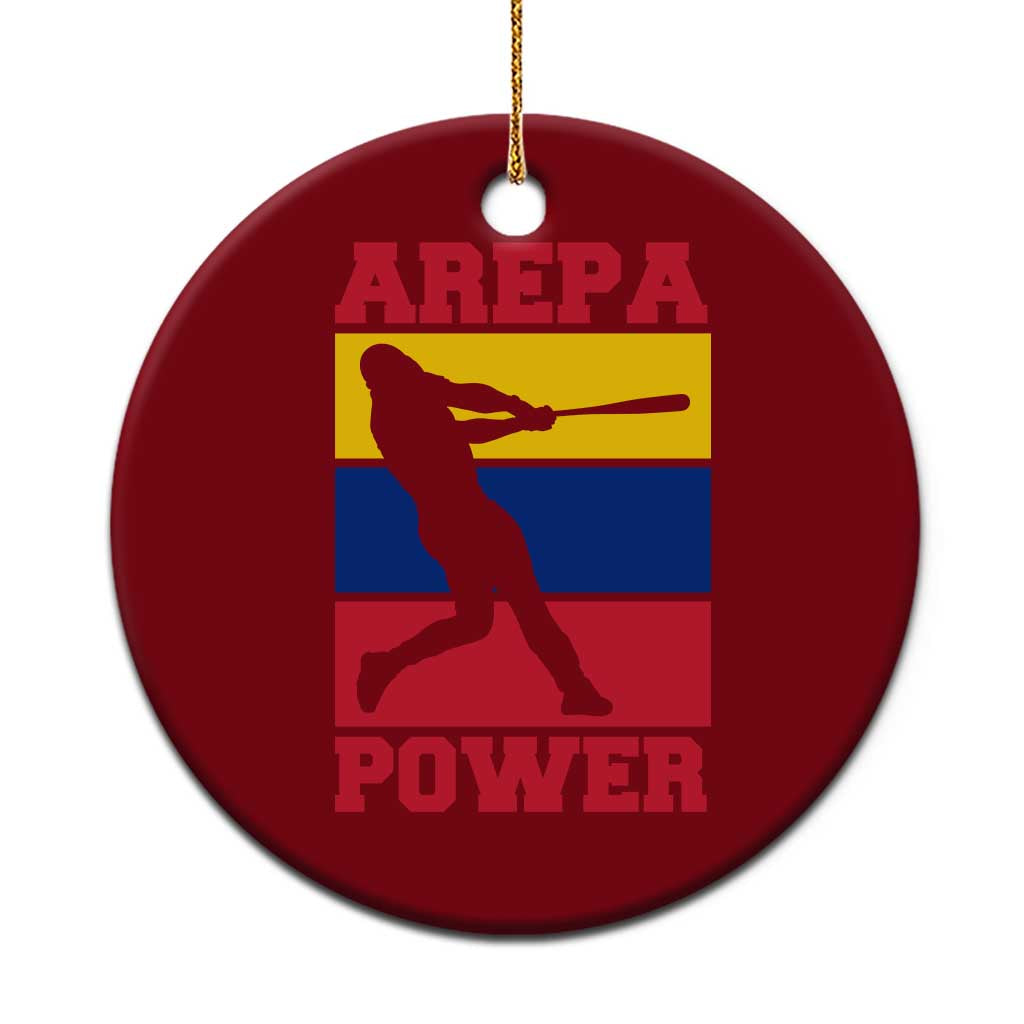Arepa Power Venezuela Baseball Flag Ceramic Ornament Funny Venezuelan Pride Gift for Beisbol Lovers