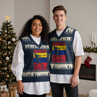 Arepa Power Venezuela Baseball Flag V-Neck Knit Sweater Vest Funny Venezuelan Pride Gift for Beisbol Lovers