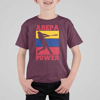 Arepa Power Venezuela Baseball Flag T Shirt For Kid Funny Venezuelan Pride Gift for Beisbol Lovers