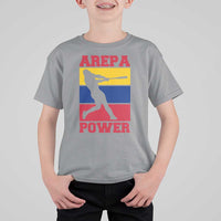 Arepa Power Venezuela Baseball Flag T Shirt For Kid Funny Venezuelan Pride Gift for Beisbol Lovers