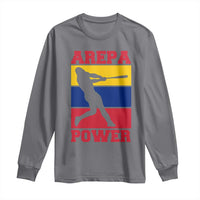 Arepa Power Venezuela Baseball Flag Long Sleeve Shirt Funny Venezuelan Pride Gift for Beisbol Lovers