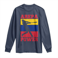 Arepa Power Venezuela Baseball Flag Long Sleeve Shirt Funny Venezuelan Pride Gift for Beisbol Lovers