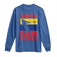 Arepa Power Venezuela Baseball Flag Long Sleeve Shirt Funny Venezuelan Pride Gift for Beisbol Lovers