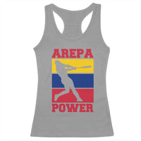 Arepa Power Venezuela Baseball Flag Racerback Tank Top Funny Venezuelan Pride Gift for Beisbol Lovers
