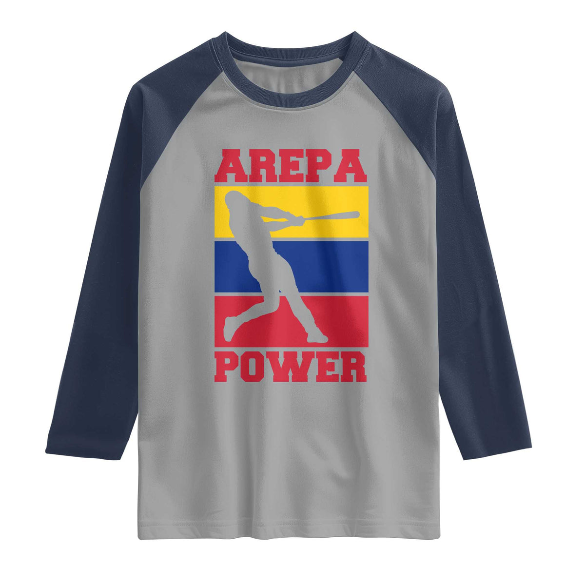 Arepa Power Venezuela Baseball Flag Raglan Shirt Funny Venezuelan Pride Gift for Beisbol Lovers