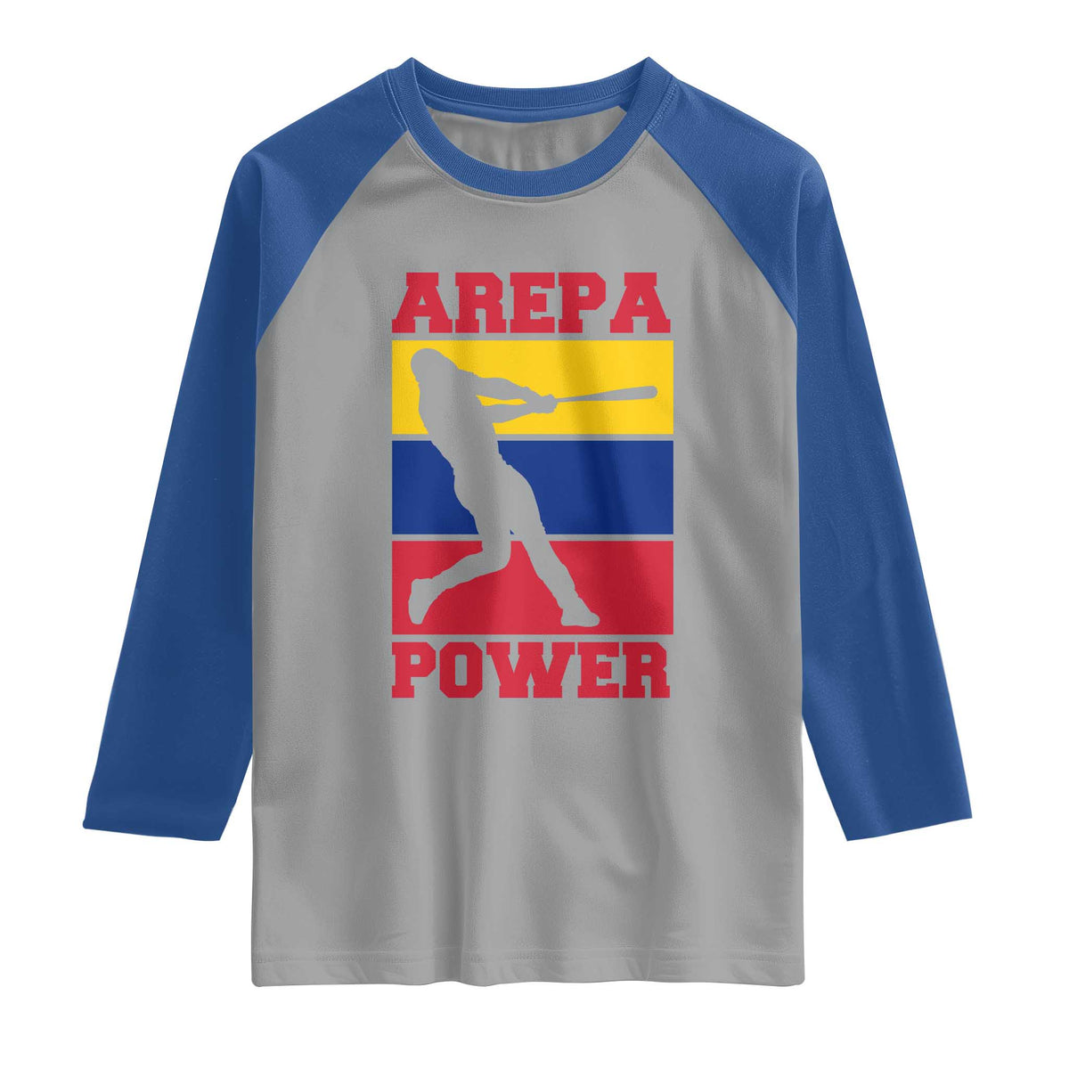 Arepa Power Venezuela Baseball Flag Raglan Shirt Funny Venezuelan Pride Gift for Beisbol Lovers
