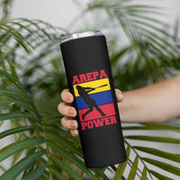 Arepa Power Venezuela Baseball Flag Skinny Tumbler Funny Venezuelan Pride Gift for Beisbol Lovers