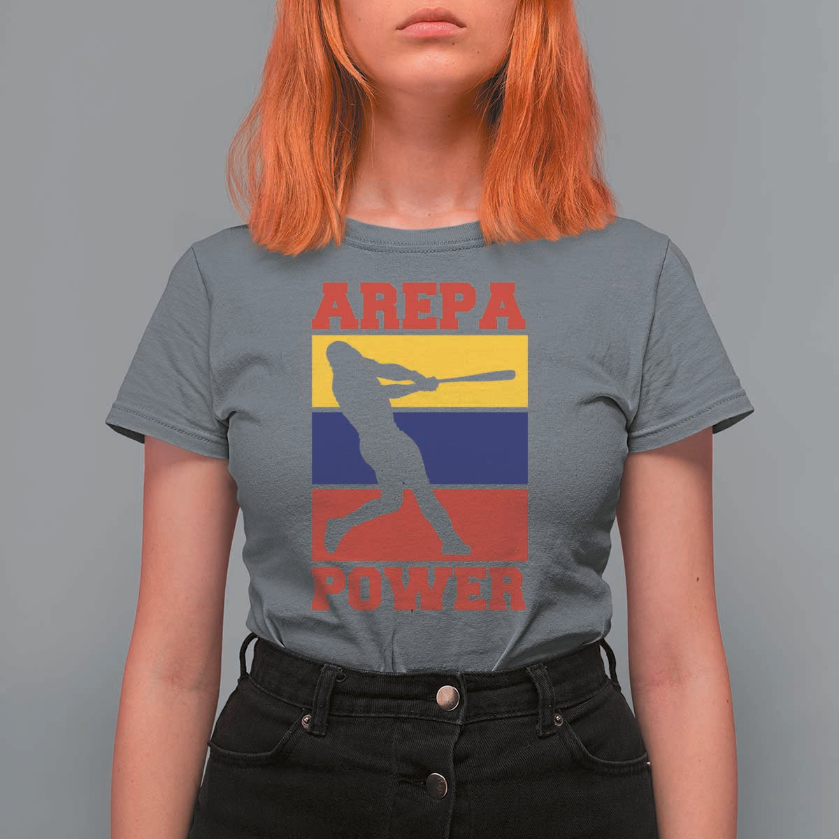 Arepa Power Venezuela Baseball Flag T Shirt For Women Funny Venezuelan Pride Gift for Beisbol Lovers