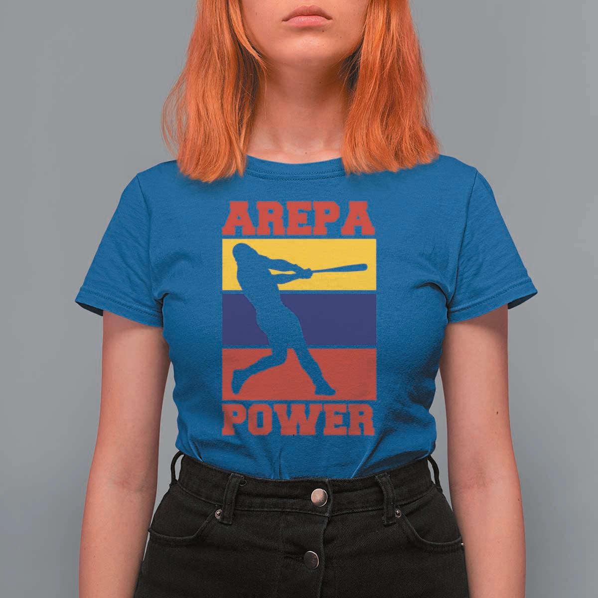Arepa Power Venezuela Baseball Flag T Shirt For Women Funny Venezuelan Pride Gift for Beisbol Lovers