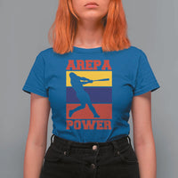 Arepa Power Venezuela Baseball Flag T Shirt For Women Funny Venezuelan Pride Gift for Beisbol Lovers