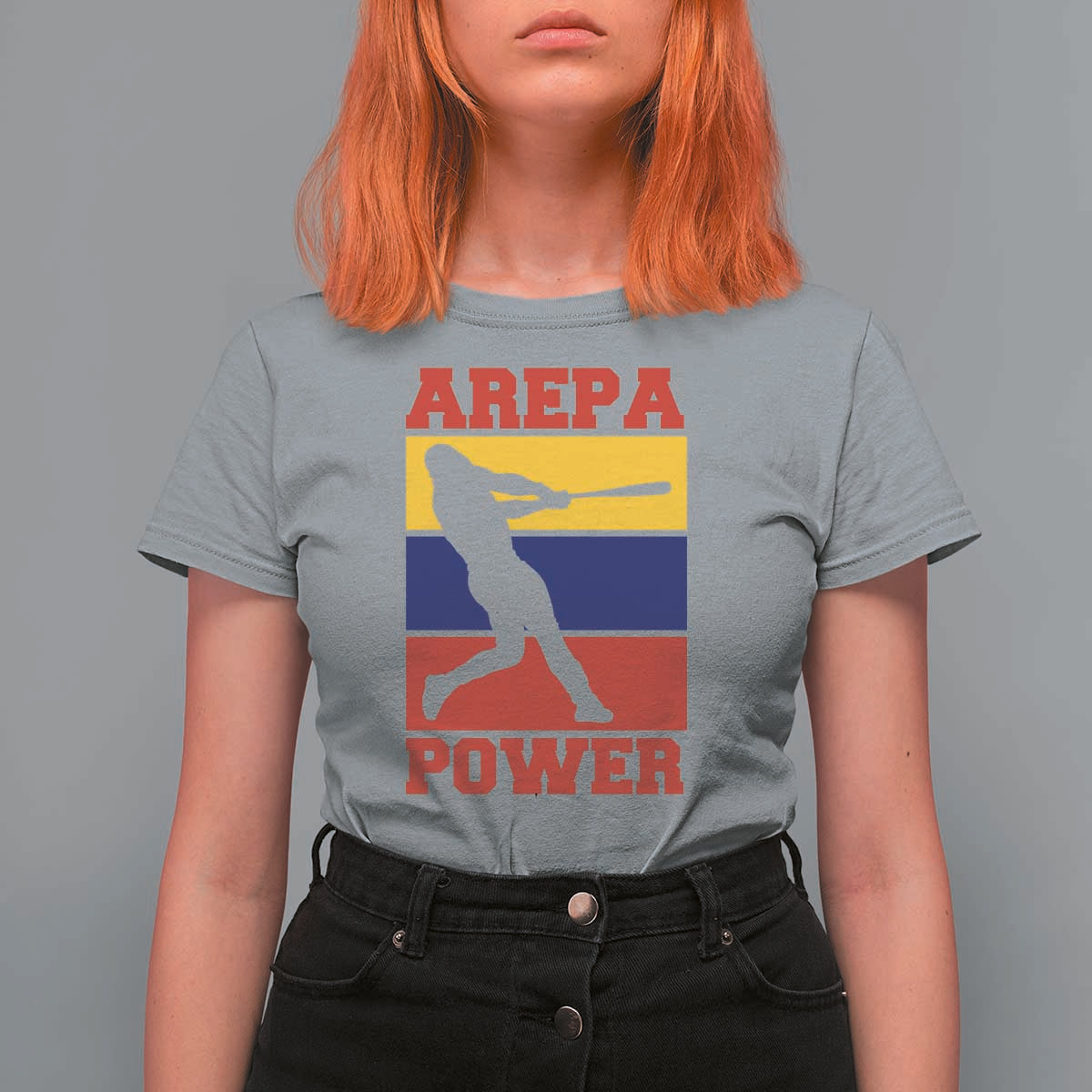 Arepa Power Venezuela Baseball Flag T Shirt For Women Funny Venezuelan Pride Gift for Beisbol Lovers