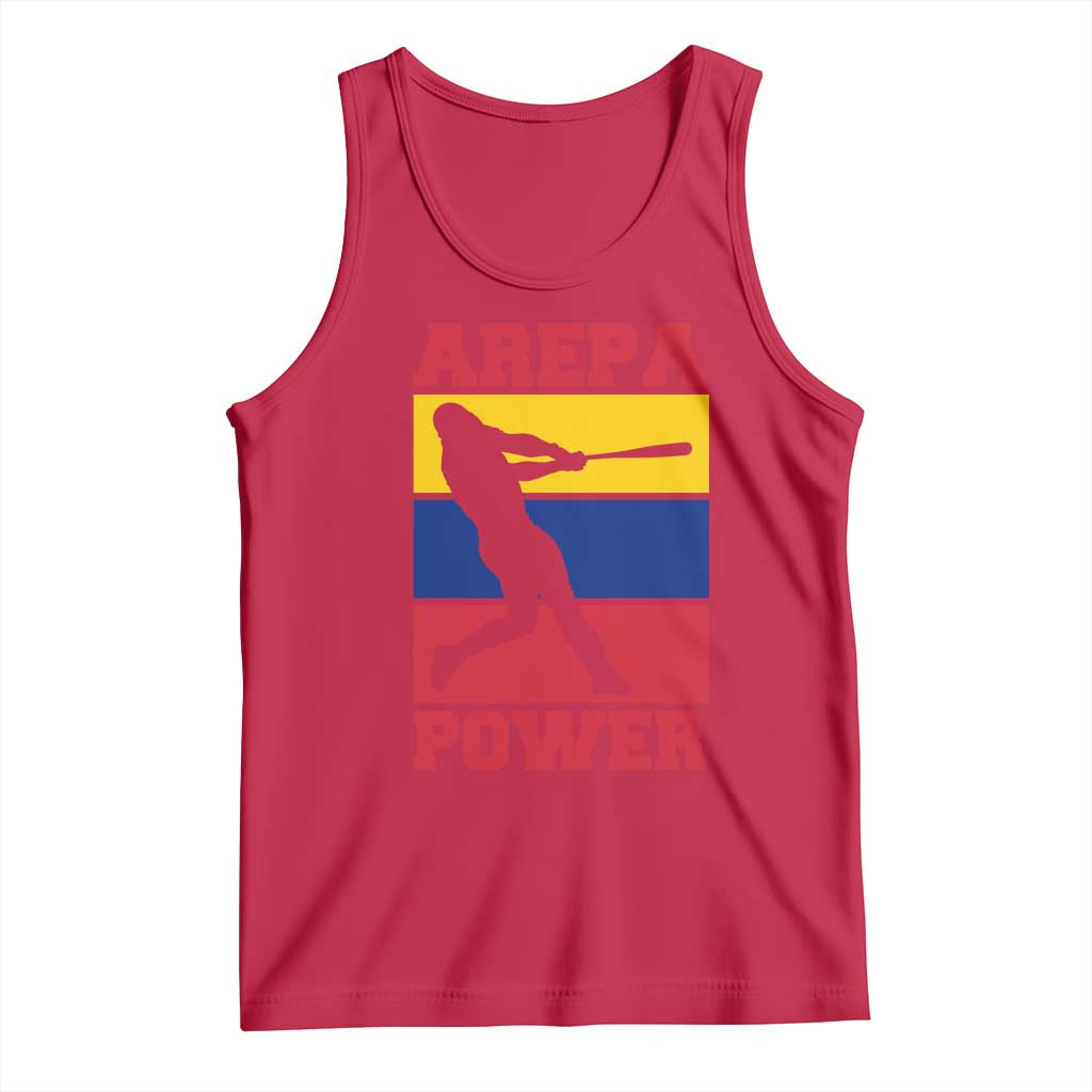 Arepa Power Venezuela Baseball Flag Tank Top Funny Venezuelan Pride Gift for Beisbol Lovers