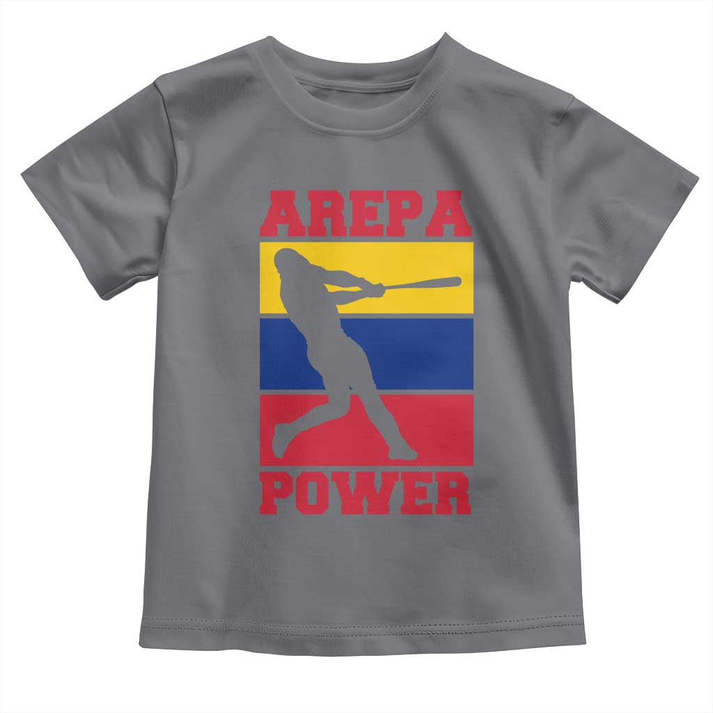 Arepa Power Venezuela Baseball Flag Toddler T Shirt Funny Venezuelan Pride Gift for Beisbol Lovers