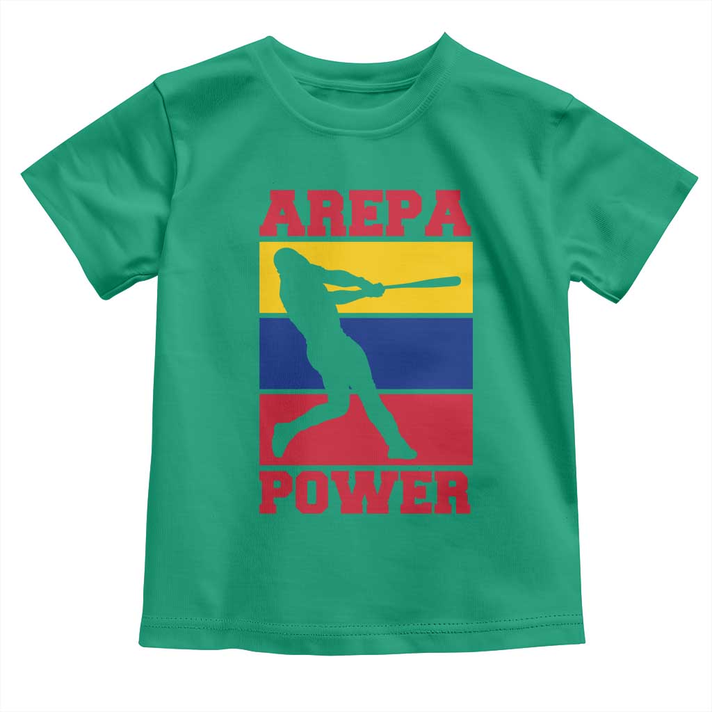 Arepa Power Venezuela Baseball Flag Toddler T Shirt Funny Venezuelan Pride Gift for Beisbol Lovers