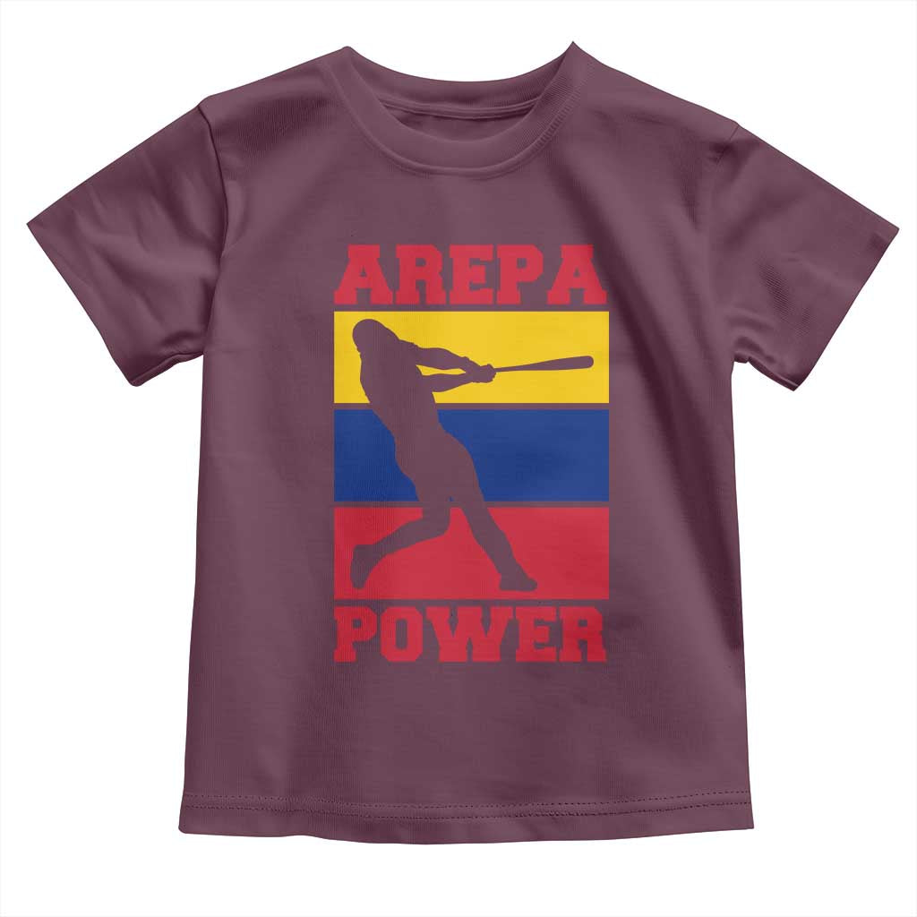 Arepa Power Venezuela Baseball Flag Toddler T Shirt Funny Venezuelan Pride Gift for Beisbol Lovers