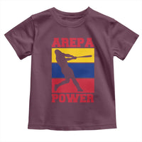 Arepa Power Venezuela Baseball Flag Toddler T Shirt Funny Venezuelan Pride Gift for Beisbol Lovers