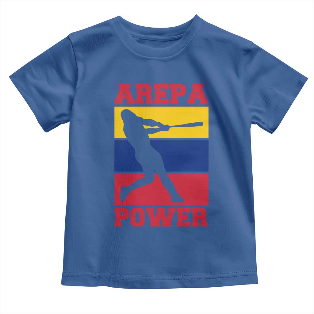 Arepa Power Venezuela Baseball Flag Toddler T Shirt Funny Venezuelan Pride Gift for Beisbol Lovers