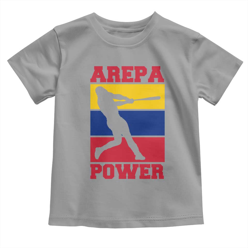 Arepa Power Venezuela Baseball Flag Toddler T Shirt Funny Venezuelan Pride Gift for Beisbol Lovers
