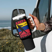 Arepa Power Venezuela Baseball Flag Tumbler With Handle Funny Venezuelan Pride Gift for Beisbol Lovers