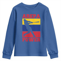 Arepa Power Venezuela Baseball Flag Youth Sweatshirt Funny Venezuelan Pride Gift for Beisbol Lovers