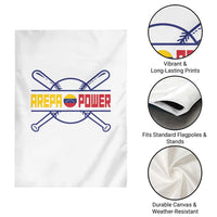 Arepa Power Baseball Crossed Bats Garden Flag Funny Venezuelan Pride Gift for Latino Sports Fans