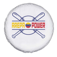 Arepa Power Baseball Crossed Bats Spare Tire Cover Funny Venezuelan Pride Gift for Latino Sports Fans