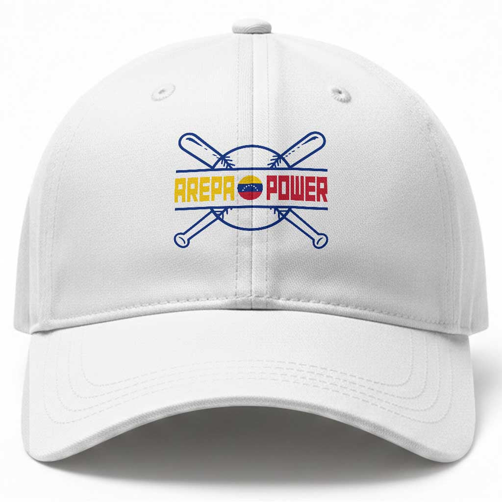 Arepa Power Baseball Crossed Bats Baseball Cap Funny Venezuelan Pride Gift for Latino Sports Fans