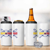 Arepa Power Baseball Crossed Bats 4 in 1 Can Cooler Tumbler Funny Venezuelan Pride Gift for Latino Sports Fans