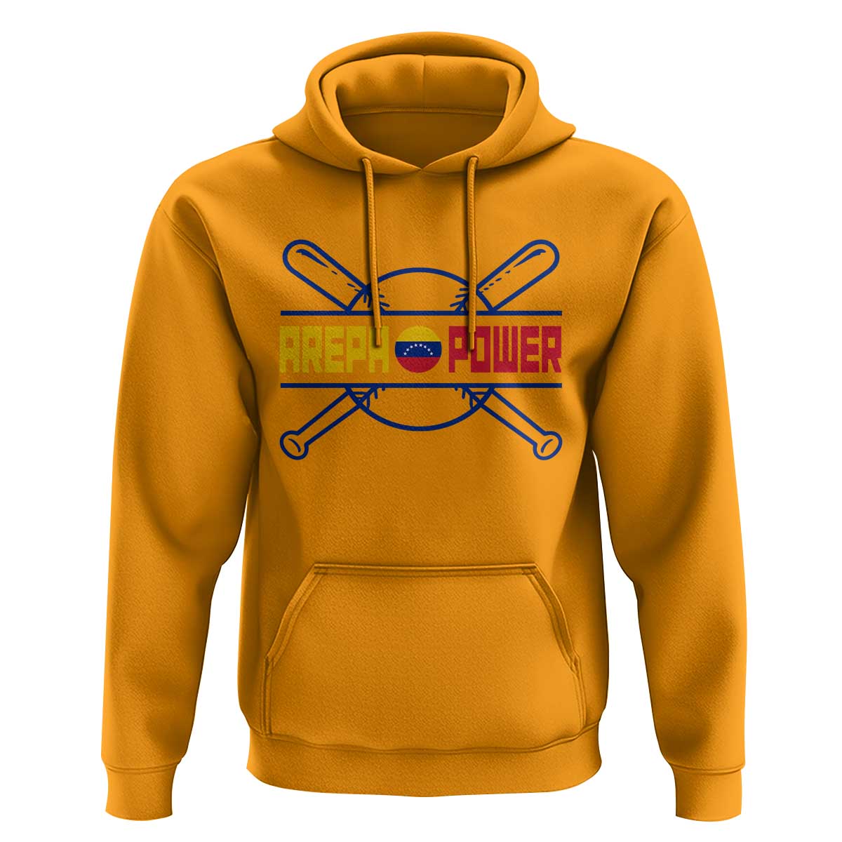 Arepa Power Baseball Crossed Bats Hoodie Funny Venezuelan Pride Gift for Latino Sports Fans