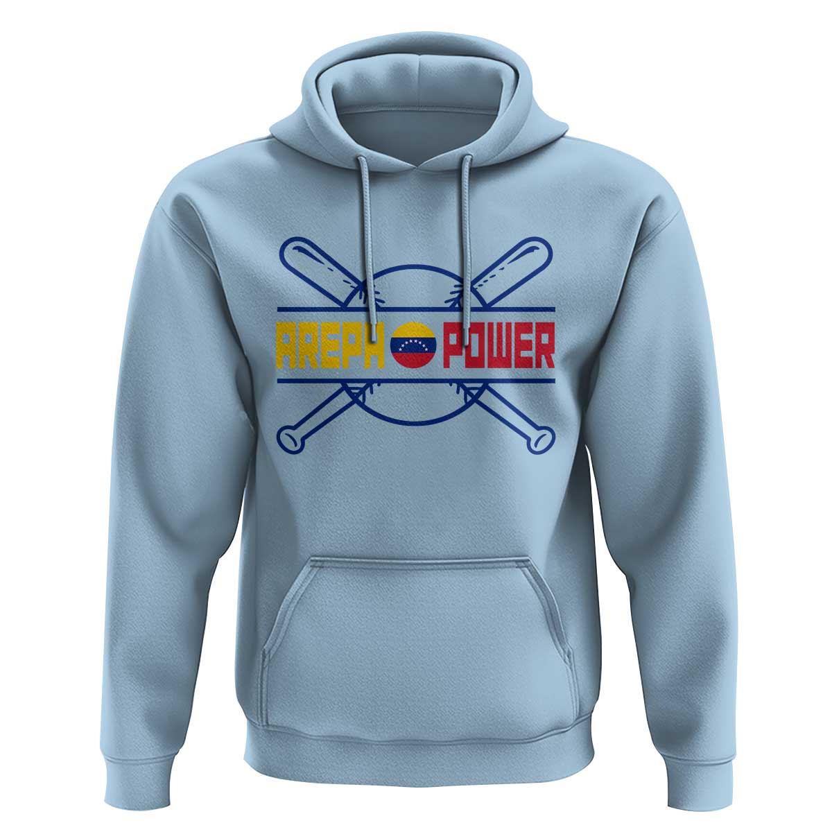 Arepa Power Baseball Crossed Bats Hoodie Funny Venezuelan Pride Gift for Latino Sports Fans